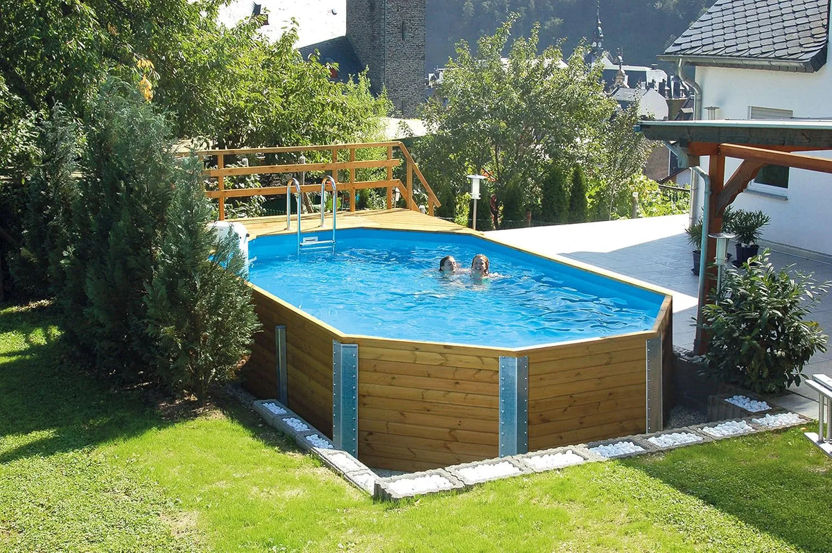 Pool, weka Massivholzpool 594 'Alles dabei' inklusive. Technik Sandfilteranlage Maximum und Technikraum