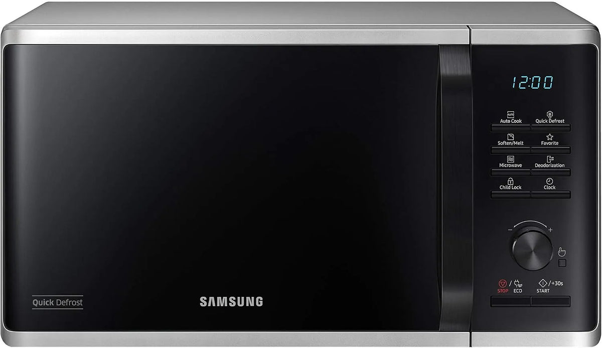 Samsung Mikrowelle MS2AK3515AS/EG, Leistung 800 W, 23 ℓ Garraum, Kratzfester Keramik-Emaille-Inneraum, Silber, 48,9 cm Breite