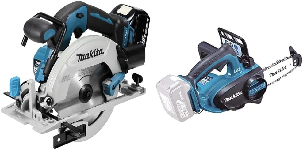 Makita Akku-Kettensäge DHS680Z DUC122Z, Akku-Handkreissäge 57mm 18 V, ohne Akku, ohne Ladegerät, Blau