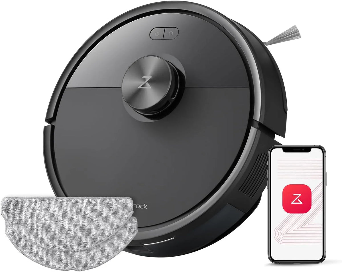Roborock Saugroboter M5-Set 150Min, Staubsauger Roboter für Teppich, Q7 mit Wischfunktion, 10.000Pa Saugkraft, Dual Anti-Tangle-System, Laufzeit