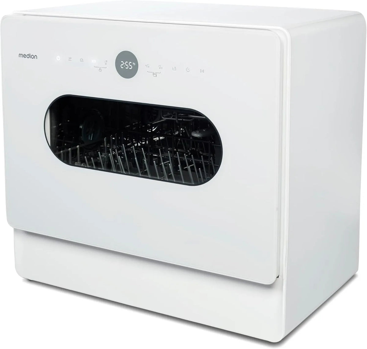 Geschirrspüler DWT51 MD 37766 MEDION Mini, 7 Reinigungsprogramme, Eimer-Funktion, ohne Wasseranschluss, weiß, 5 Maßgedecke, funktioniert