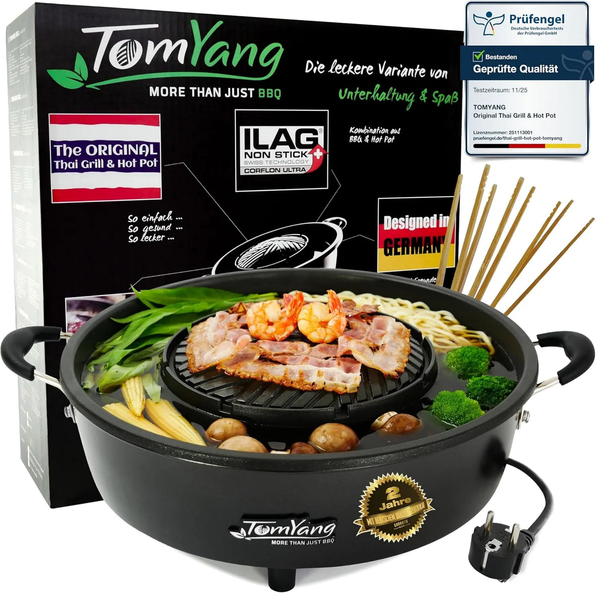Grill, mehr als 100 Anleitungsvideos & Rezepte. Korean BBQ, Hot Pot, Der Original Thai, Designed in Germany, Schweizer Antihaftbeschichtung