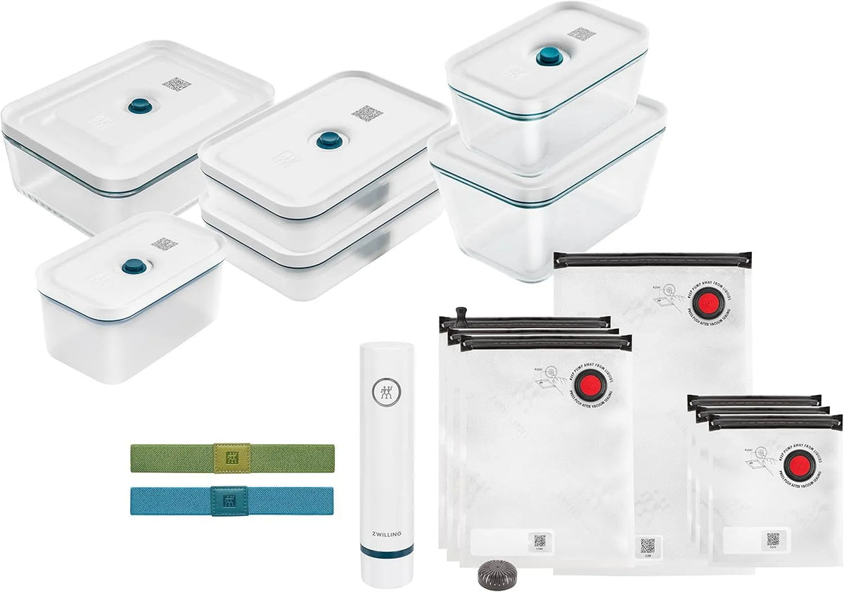Pumpe, Glas, 16-teilig, ZWILLING Fresh & Save Vakuum Starterset für Lebensmittel, La-Mer, Dosen und Beutel