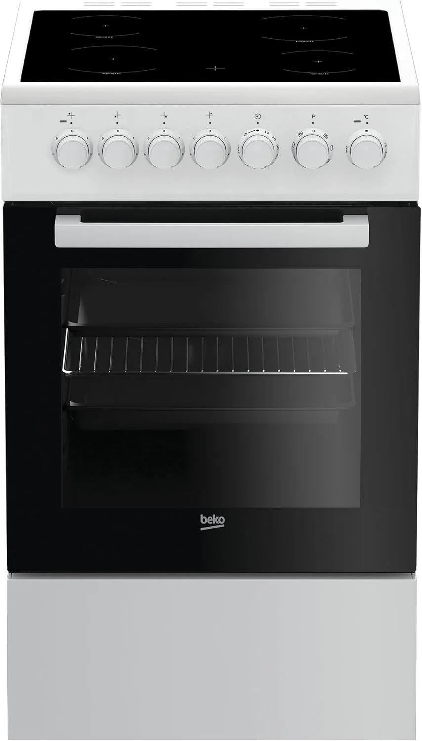 Beko Kochfeld FSM57100GW b100, Fassungsvermögen 55 Liter Volumen, in freistehender Ausführung, pflegeleichte Emaillierung, in Schwarz