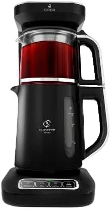 Karaca Wasserkocher, Leistung 2500W, Çaysever Robotea Pro 4-in-1 Automatischer Glas-Teekocher, & Kaffeemaschine, Chrom