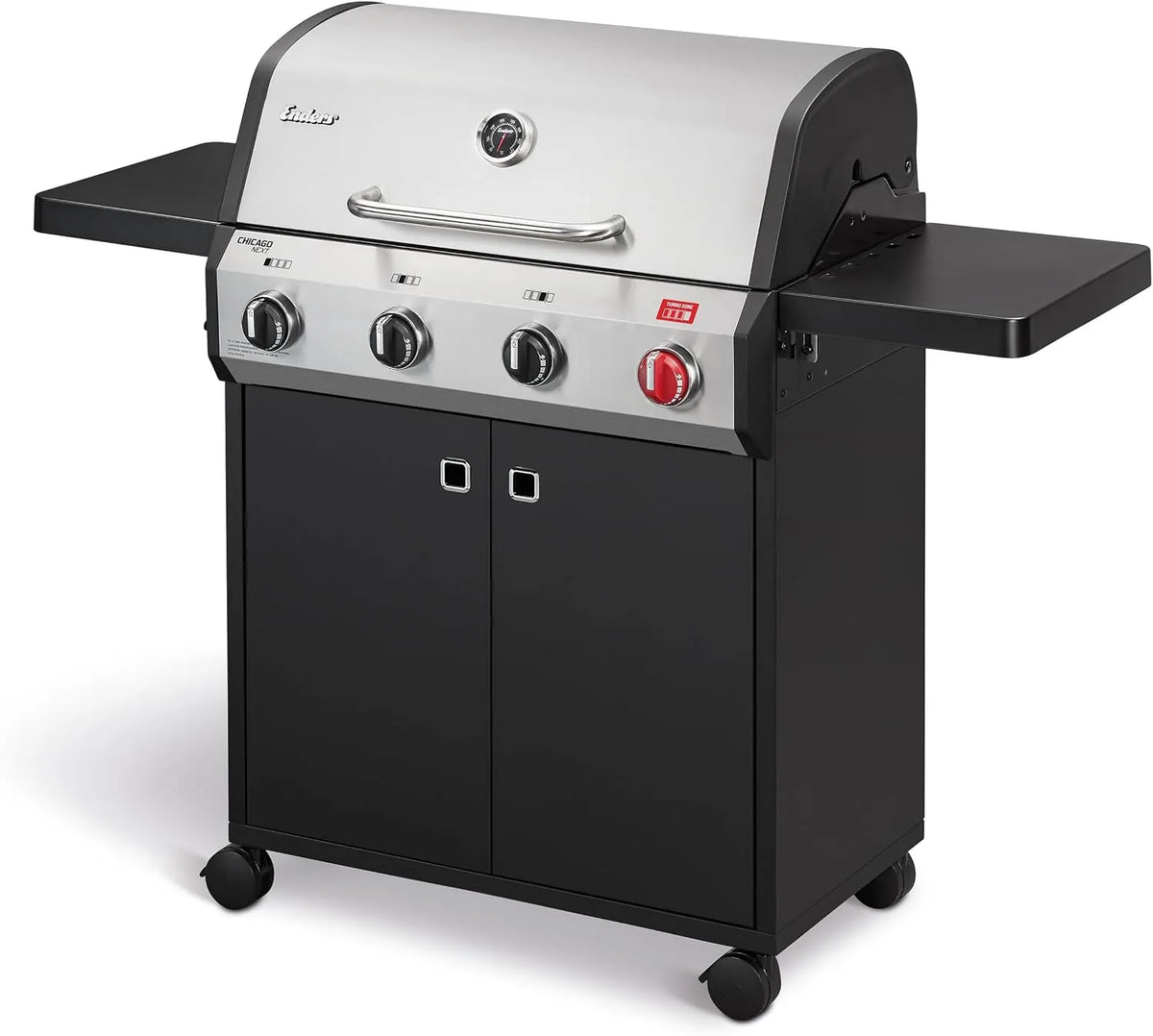 Gasgrill 89366 Enders, Chicago Next 4 R Turbo, Leistung 13 kW, 4-Edelstahlbrenner, 800° Turbo Zone, doppelwandige Garhaube, abklappbare Seitenablage
