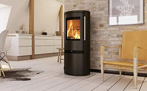 Kaminofen TT21RH, TermaTech Stahl 5 kW in Schwarz mit Holzfach Drehtür Ofen modern