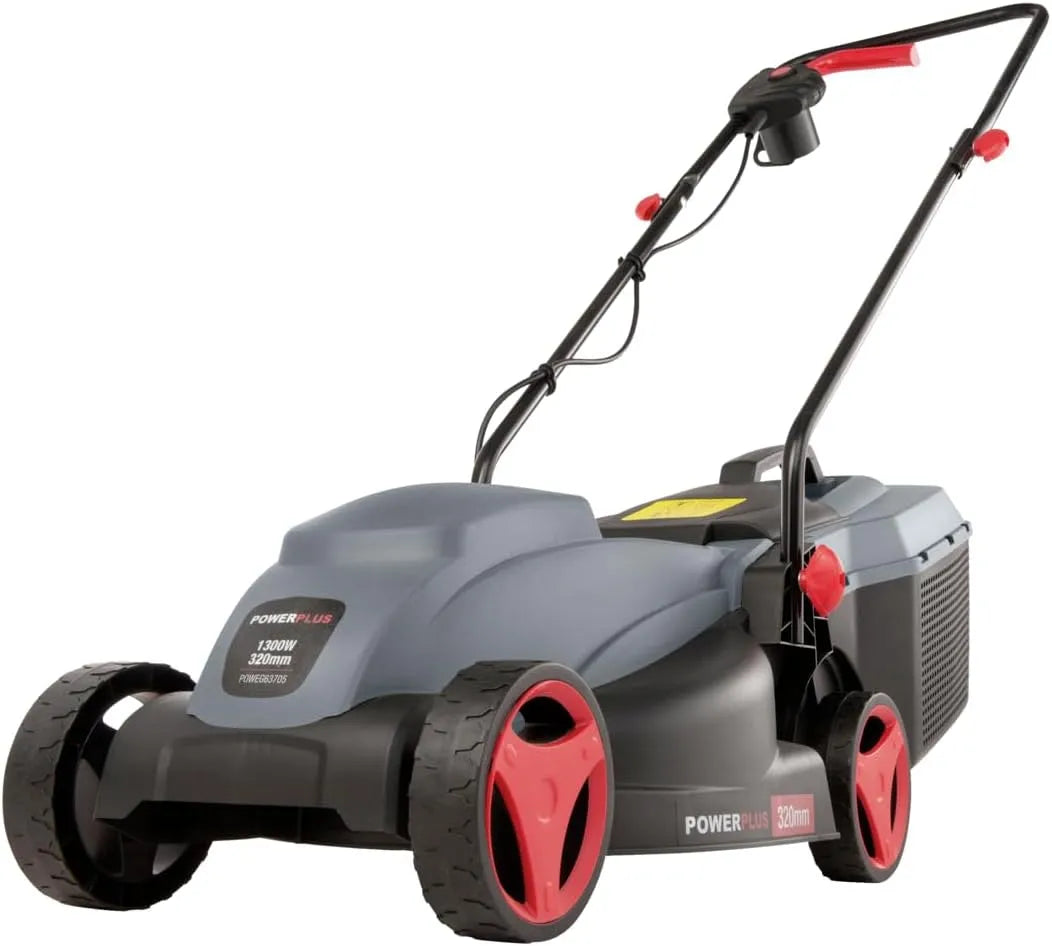 Rasenmäher POWEG63705-1300 Power Plus Elektrischer, 320 mm Ø, Leistung 1300 W, Gartengerät, mit Grasaufnahme und Heckauswurf
