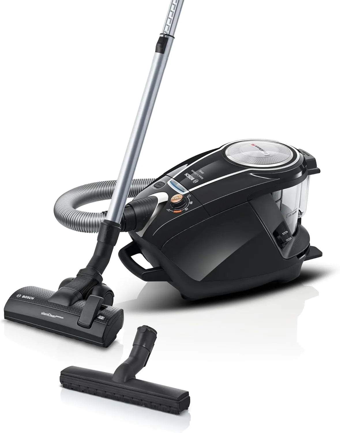 Bosch Staubsauger BGS7MS64, Leistung 800 W, leise, Teppich, Starke Saugleistung, in Schwarz, beutellos ProSilence Serie 8, Bodenstaubsauger
