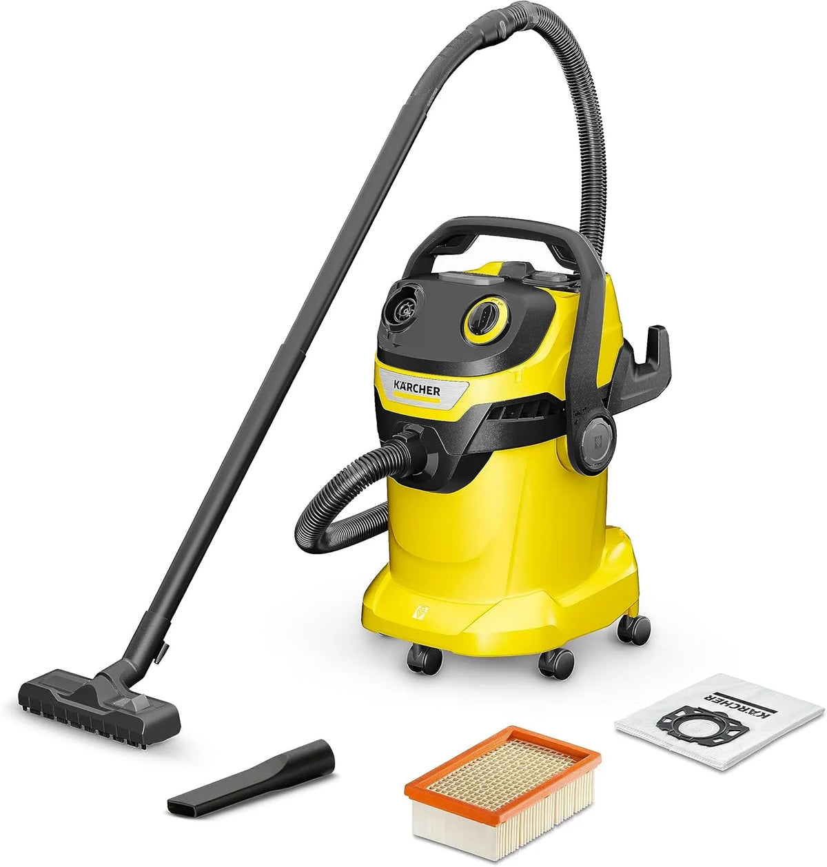 Kärcher Nass-/Trockensauger, Kunststoffbehälter: 25 l, WD 5 V-25/5/22, Blasfunktion, Leistung: 1.100 W, inklusive. Flachfaltenfilter