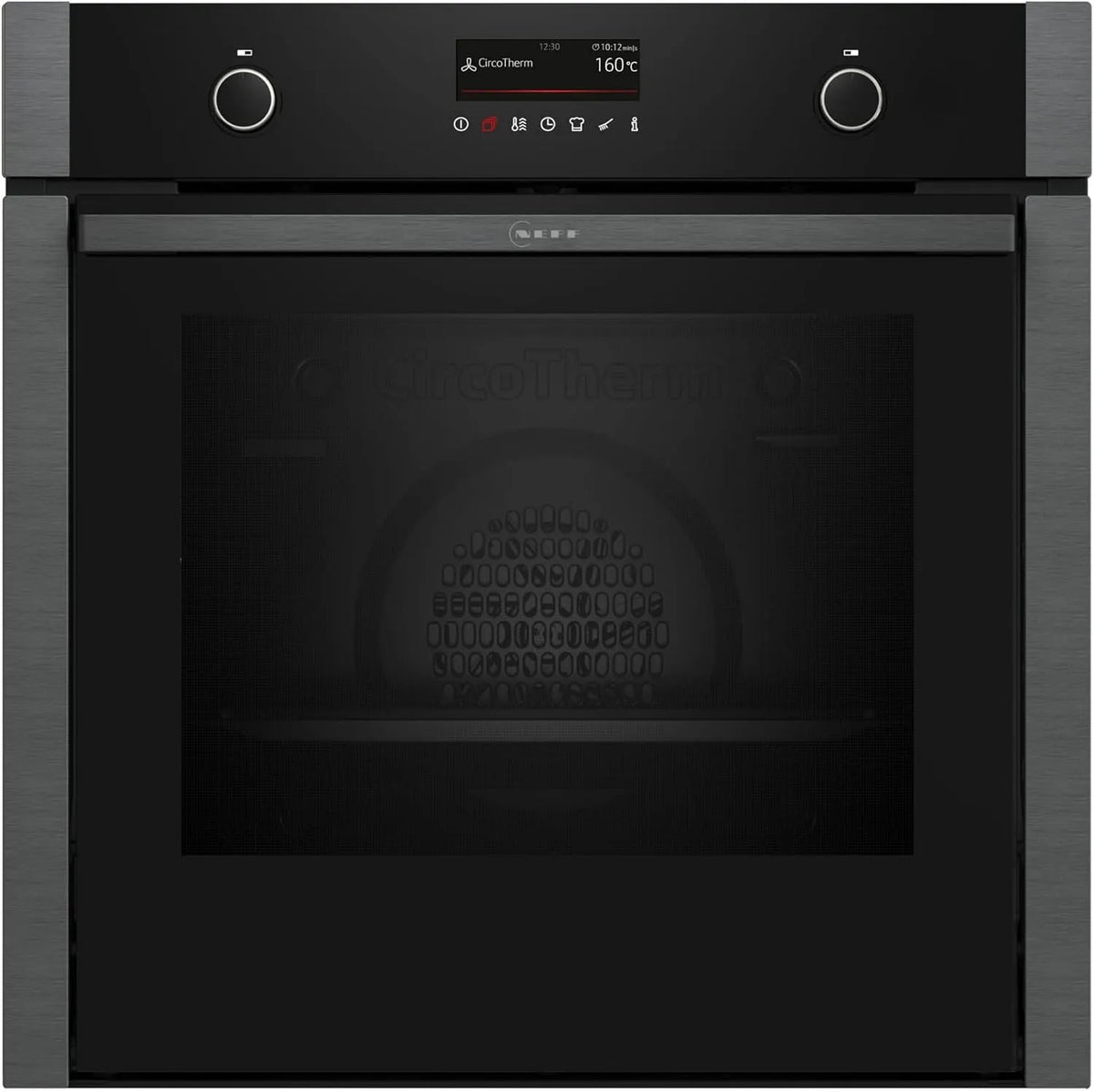 Neff Backofen B6ACP7AG3, N 50, Einbau mit Dampfunterstützung, Maße 60 x 60 cm, Made in Germany, Slide and Hide, Air Fry, Pyrolyse mit Easy Clean