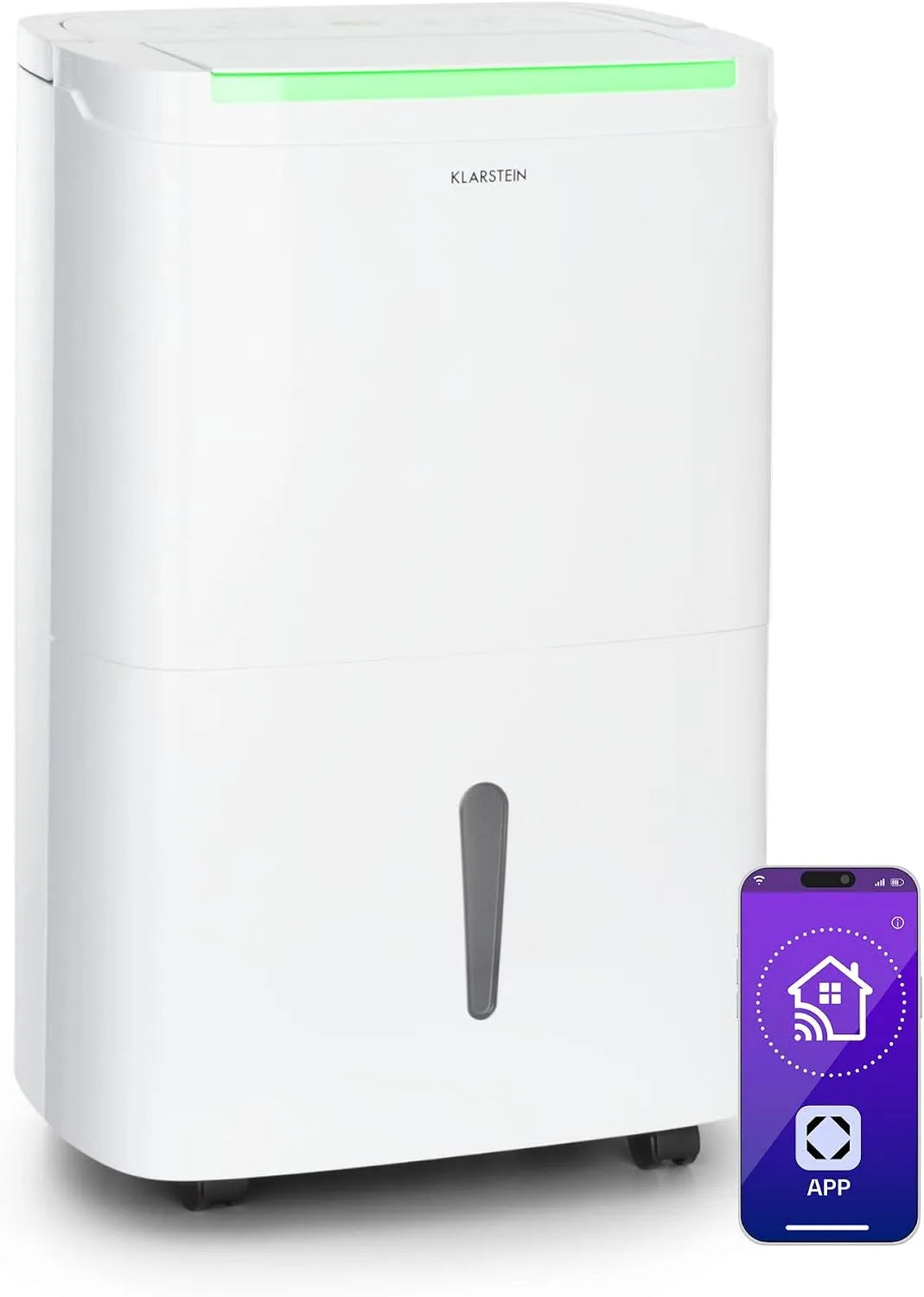 Klarstein Luftentfeuchter 45-55m, DryFy Connect 50L Smart, 50L/24h, Fassungsvermögen 50L, Fassungsvermögen 7L Tank, Elektrischer für Räume 45-55m²