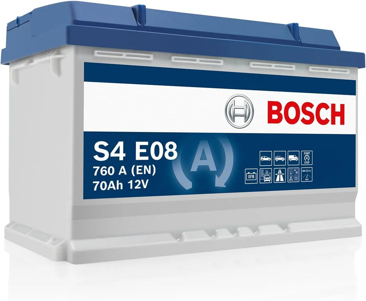 Bosch S4E E08, ISO L3, 0 092 081 S4 Starterbatterie 70Ah 12V 760A EFB DIN