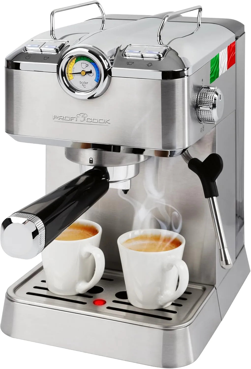 Nespresso Espressomaschine ES 1267, italienische Profi-Espressopumpe 20 bar, Kaffeemaschine Siebträger, ProfiCook, PC