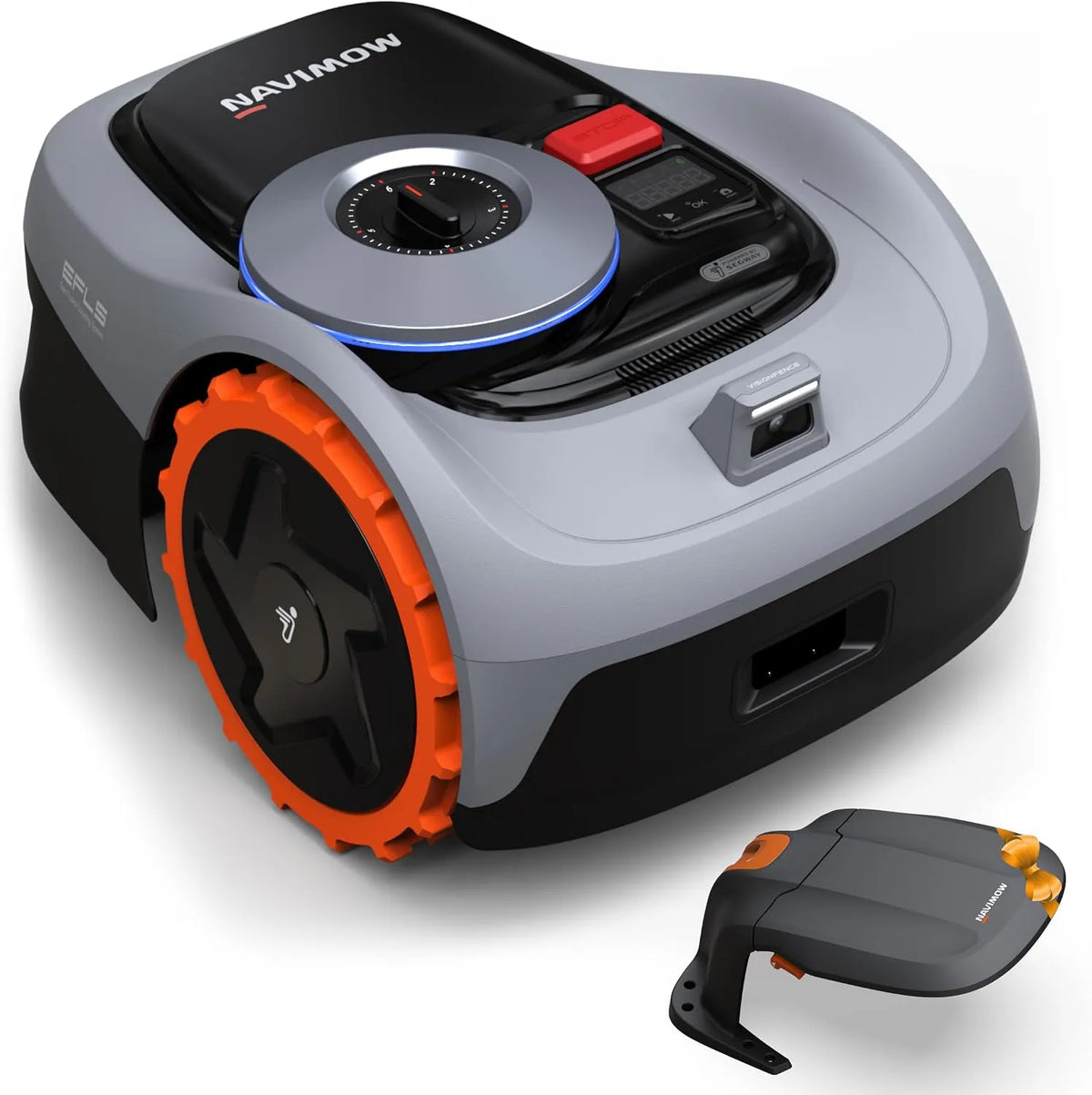Rasenmäher i105E+Garage, Max. 600 m², Empf. 500 m², Navimow, Mähroboter ohne Begrenzungskabel, RTK+Vision Roboter Testsieger, Igelschutz Rasenroboter