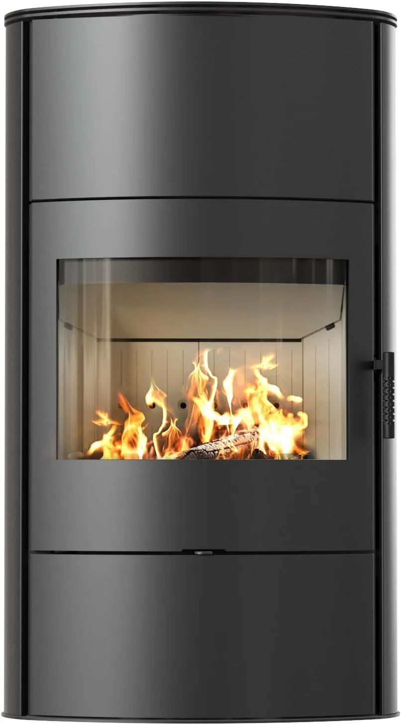 Kaminofen KRATKI, Rollo 8 kW mit Raumluftunabhängig Ø 150 mm, BImSchV Stufe 2, EEK A+, HKI, in Schwarz Verkleidung