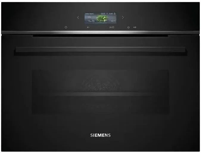 Siemens Backofen CB734G1B1 iQ700, Maße 60 x 45 cm, Smarter Einbau-Kompaktbackofen, Made in Germany, ecoClean & humidClean Selbstreinigung, Air Fry