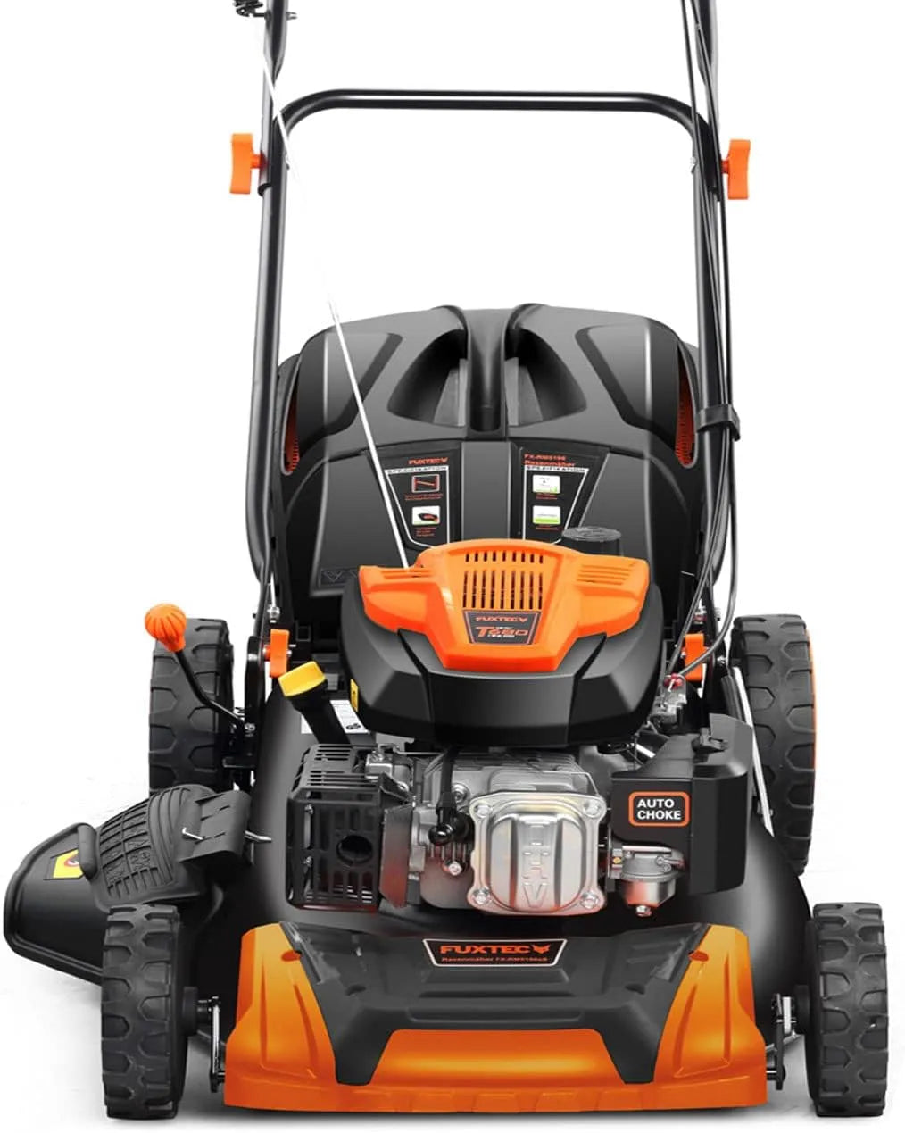 Fuxtec Rasenmäher 4in1 FX-RM5196, 51 cm Schnittbreite, 4-Takt mit Hinterradantrieb, Fassungsvermögen 60L Grasfangkorb, Benzin mit Edge-Cut