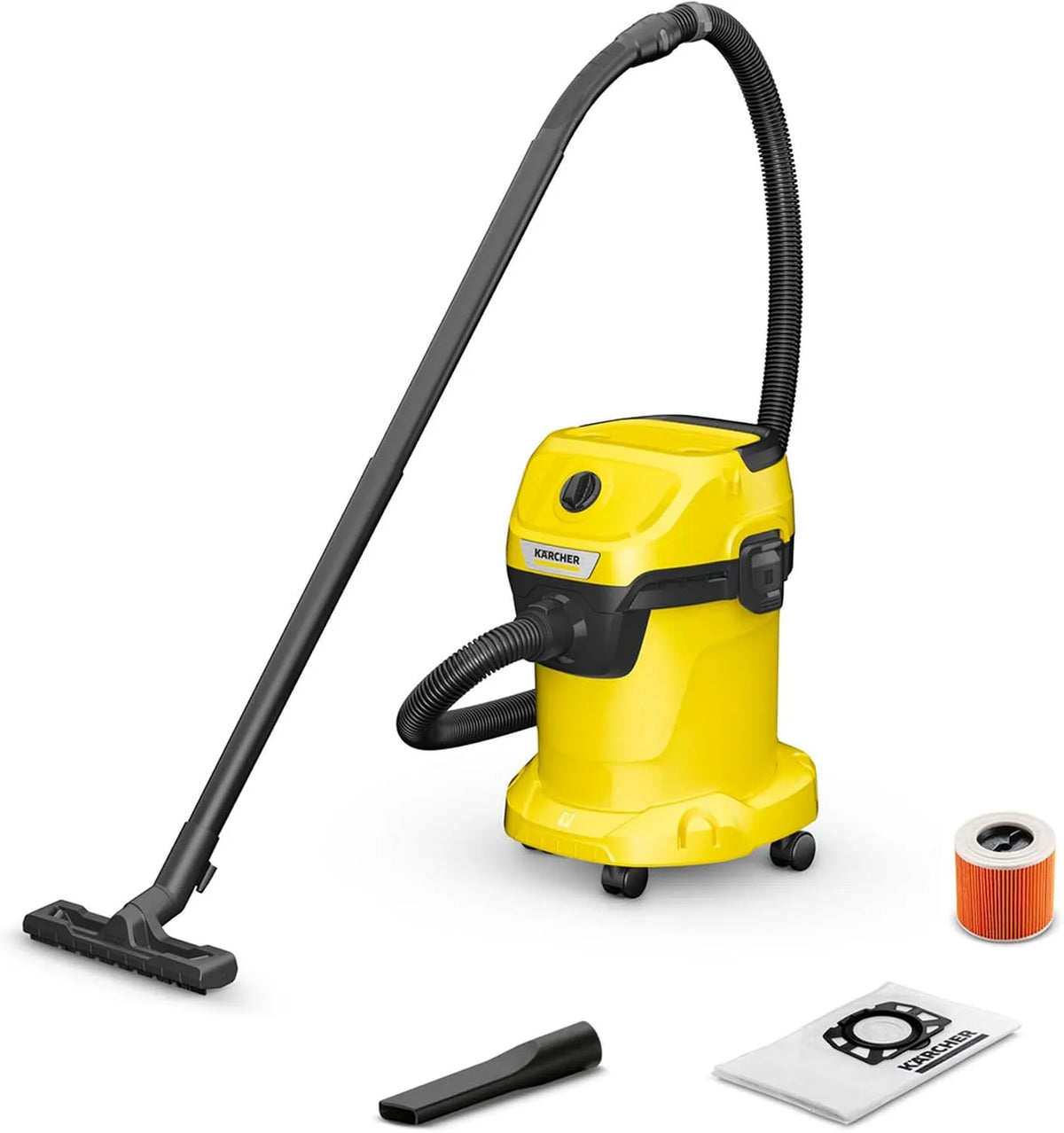 Kärcher Nass-/Trockensauger, WD 3 V-17/4/20, inklusive. Patronenfilter, Leistung 1.000 W, Kunststoffbehälter: 17 l, Vliesfilterbeutel, Blasfunktion