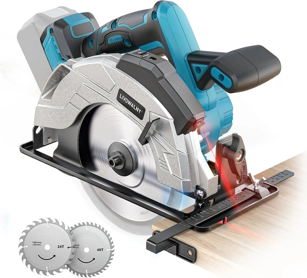 Makita LIVOWALNY Handkreissäge Kompatibel akkubetrieben 18v, 66mm Akku-Kreissäge mit Ø165 x Ø20 mm Sägeblatt, Nur Werkzeug
