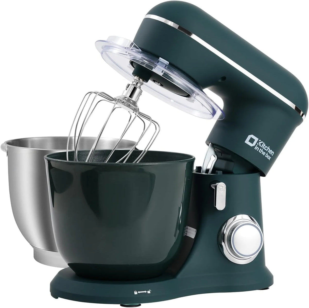 Küchenmaschine 10+P, Leistung 1300 W, Geschwindigkeits Teigmaschine mit Knethaken, Dunkelgrün, Fassungsvermögen 4,5 L & 5 L Knetmaschine