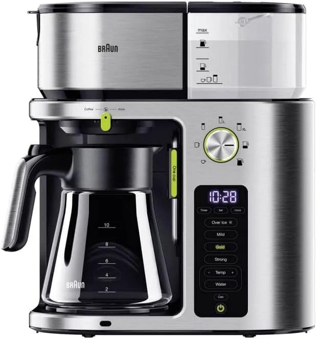 Braun Kaffeemaschine KF 9170 SI, 1750 Watt, Filterkaffeemaschine mit Glaskanne, Touch Display, Edelstahl, MultiServe, Tee-Funtion, Zeitschaltuhr