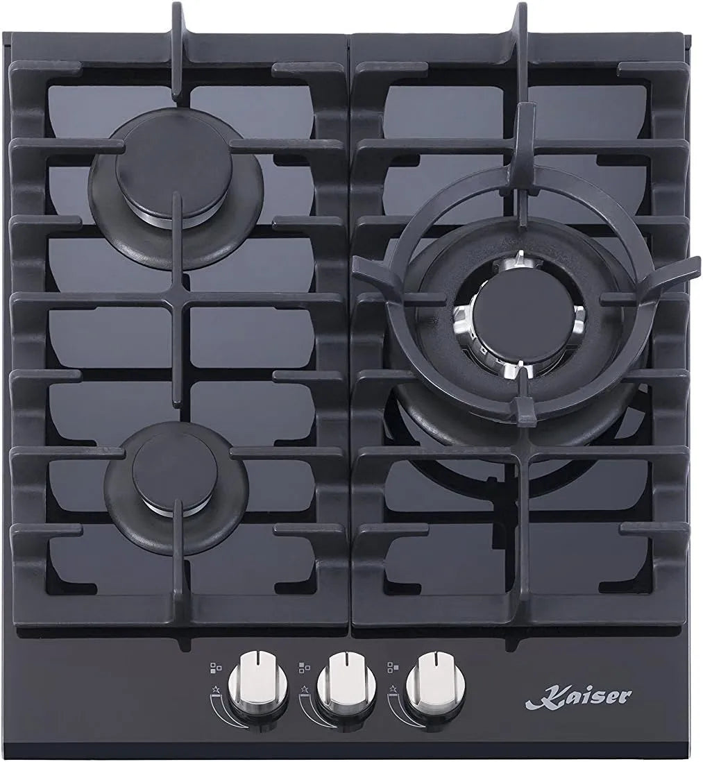 Kochfeld Kaiser, 45cm Autark, Leistung 3,8 kW WOK Brenner, Gaskochfeld, Gas auf Schwarzem Glas, Gas-kochstelle, Elektro, Gaskocher, Kochmulde