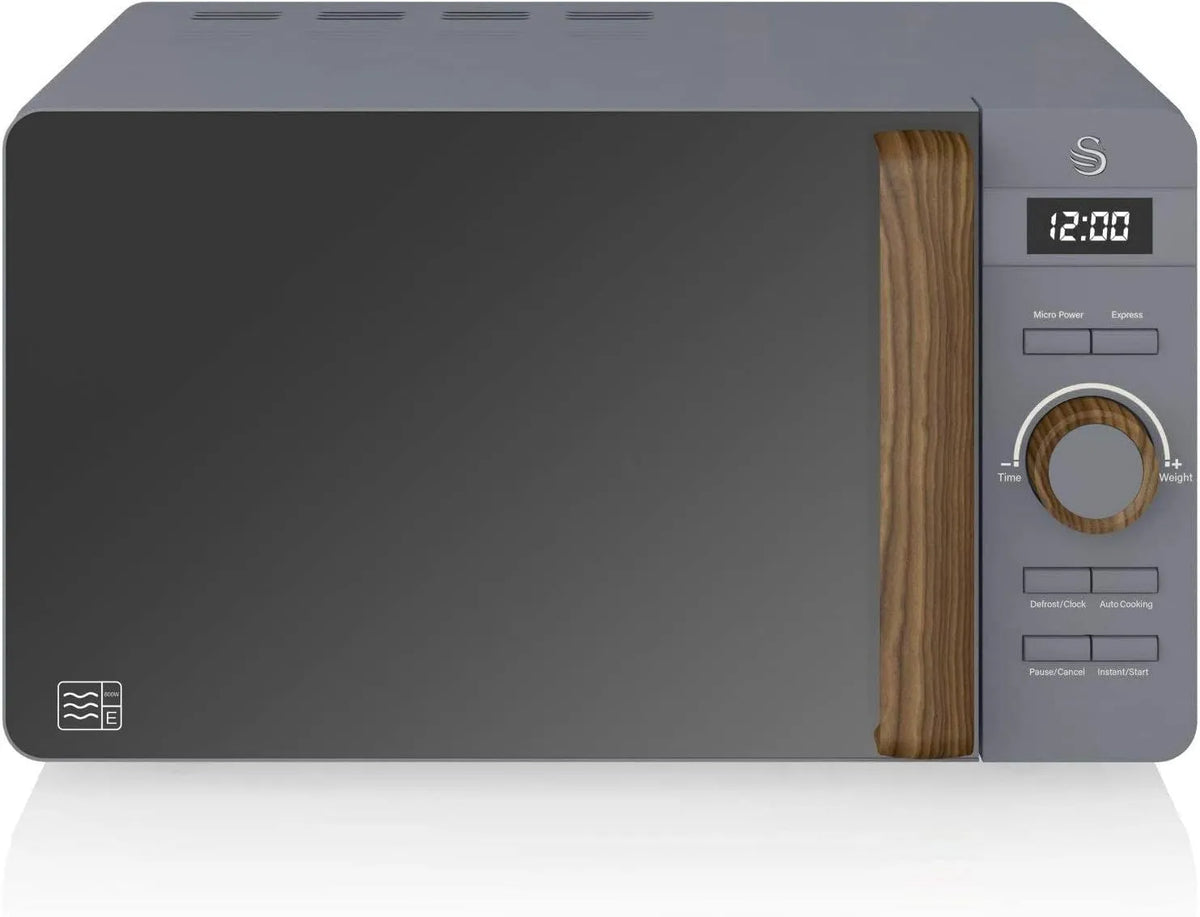 Mikrowelle Swan Nordic Digital, Fassungsvermögen 20L, 6 Betriebsstufen, 800W Leistung, Timer 30 min, Easy Clean, Auftaumodus, Modernes Design
