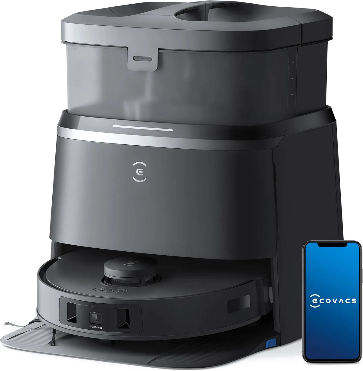 Ecovacs Saugroboter T30, Mini Station Staubsauger Roboter, 11.000 PA Saugkraft, DEEBOT Omni mit Wischfunktion, ZeroTangle Design