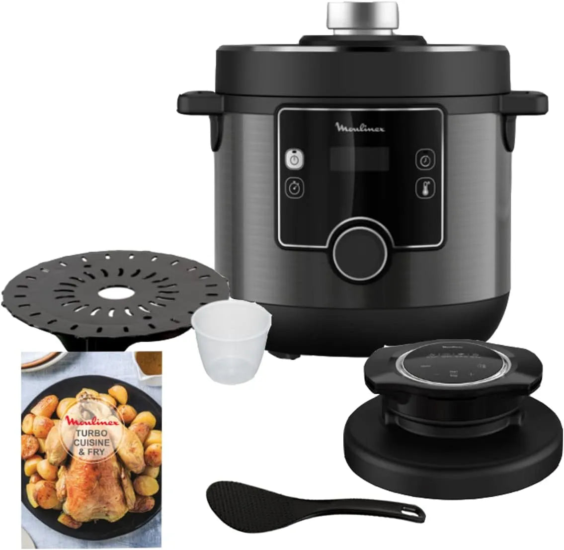 Moulinex CE7788-2, 15 automatische Programme, Turbo Cuisine, Timer, in Schwarz, Leistung, antihaftbeschichtet, Zubehör
