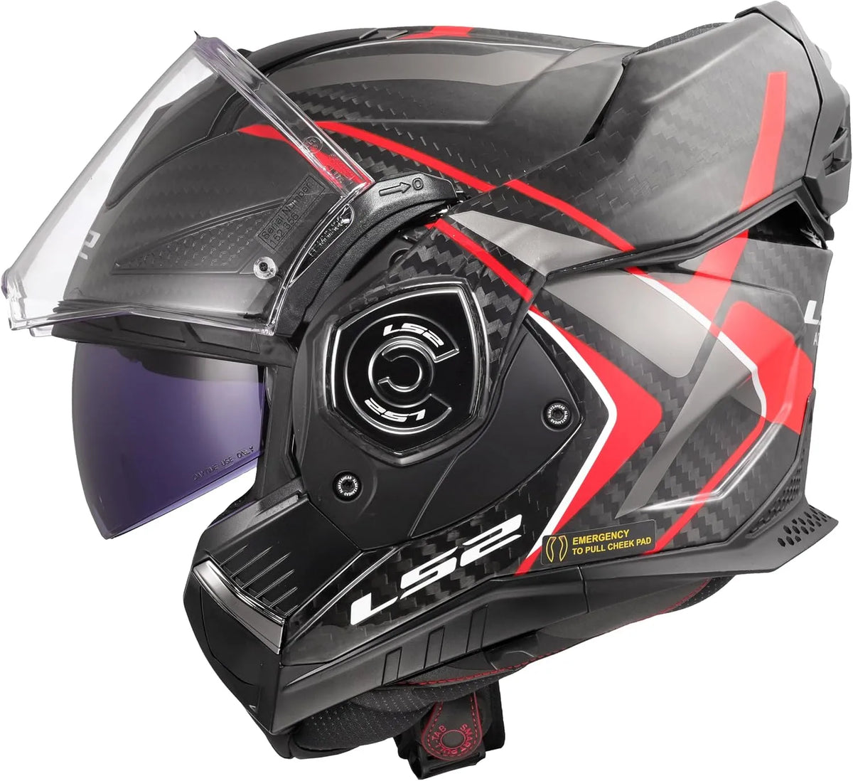 Motorradhelm ADVANT X CARBON FUTURE II Gloss Red Modell LS2 Modularer
