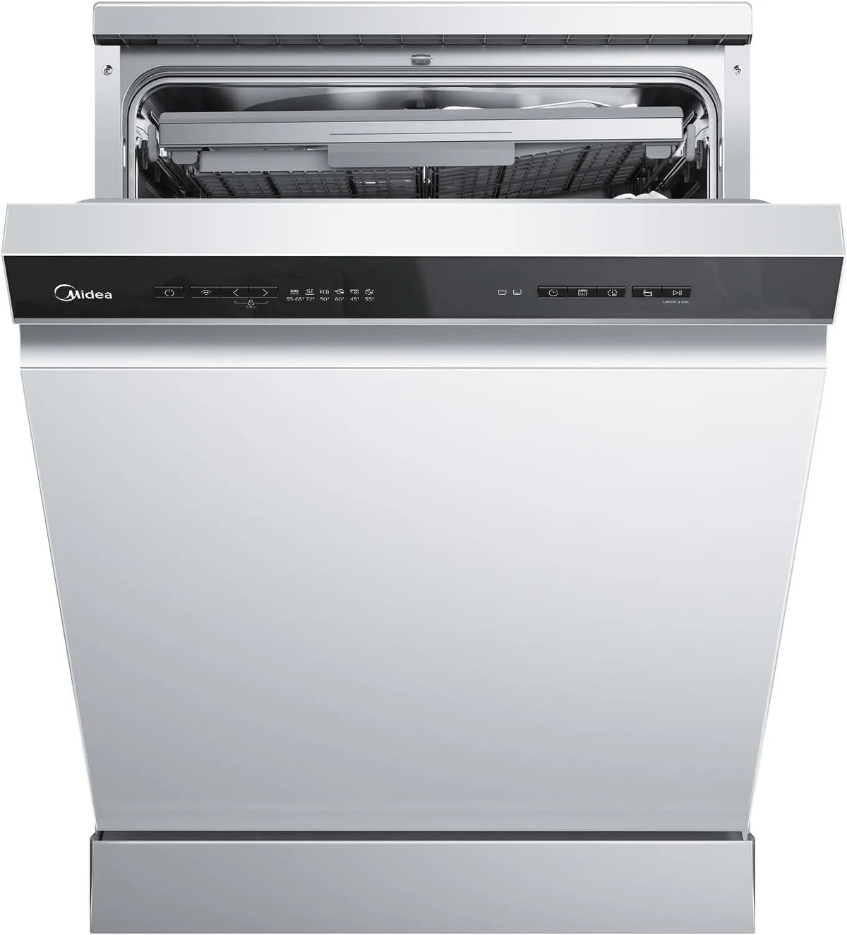 Midea Geschirrspüler 7.60NW14B, 42 db, Spülmaschine 60 cm mit WIFI, SF 60cm in freistehender Ausführung & Unterbaufähig, 8 Betriebsprogramme