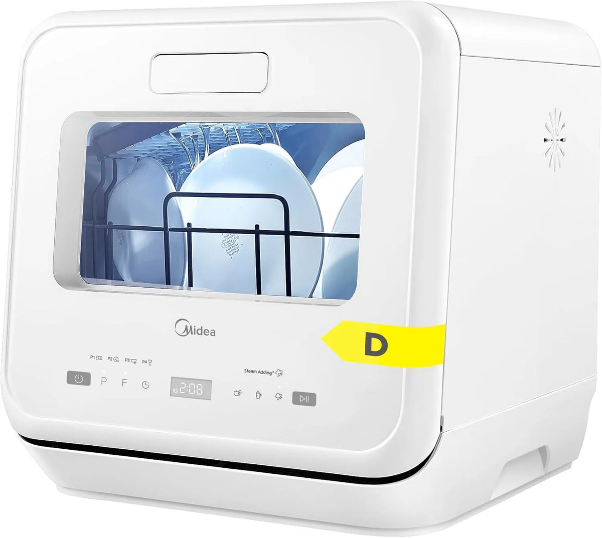 Midea Geschirrspüler, in freistehender Ausführung Tischgeschirrspüler mit 6+3 Betriebsprogramme, Mini mit Wassertank, Spülmaschine Klein für Wohnungen