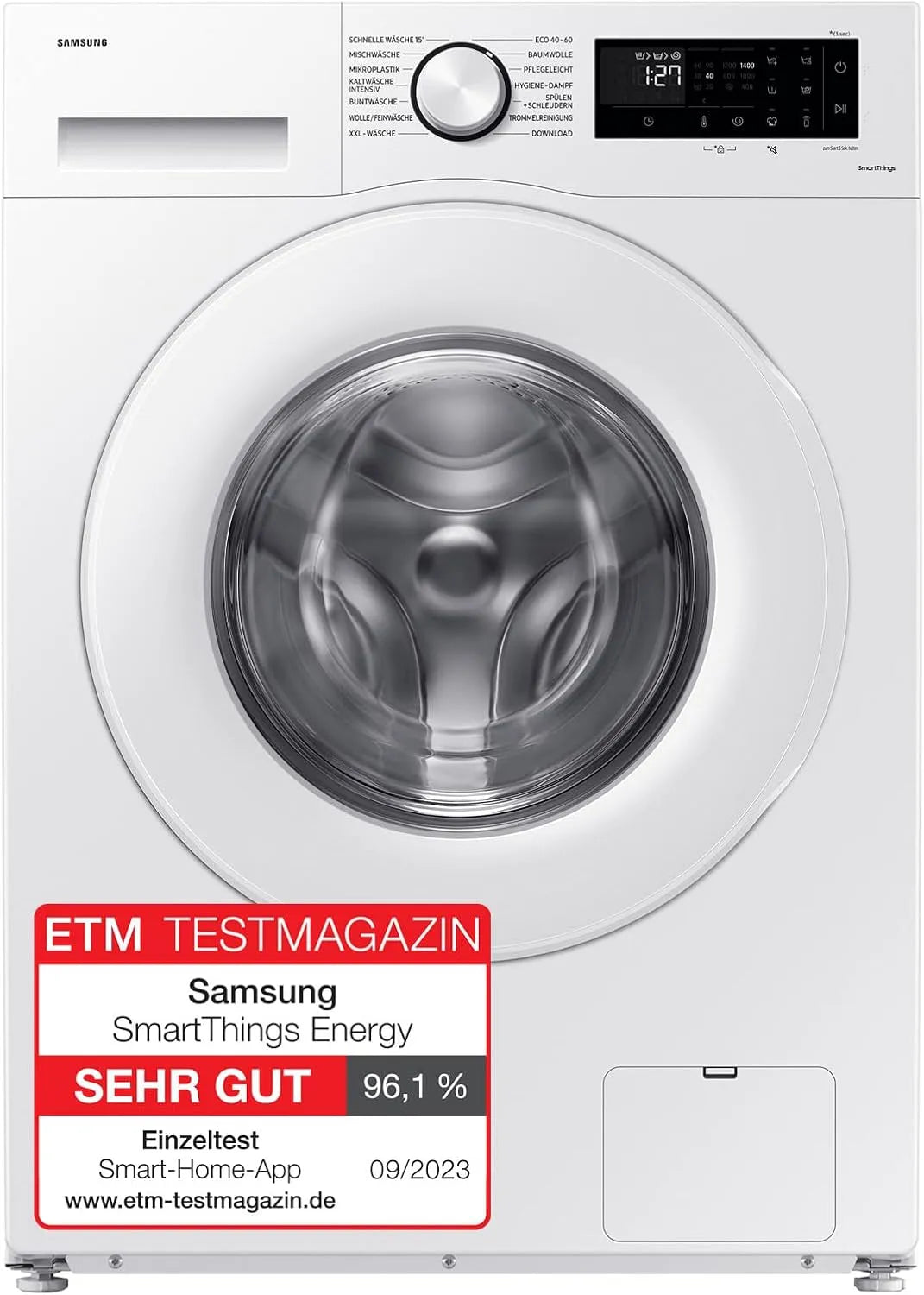 Samsung Waschmaschine WW80CGC04ATEEG, Gewicht 8 kg, 1.400 U, 14 Betriebsprogramme, Mikroplastik-Programm, min, EEK: A, Ecobubble, WiFi SmartControl