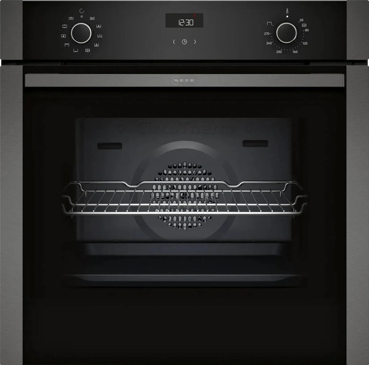 Neff Backofen B1ACE2AG3 N50, Maße 60 x 60 cm, 3D Heißluft, Made in Germany, LCD-Display, CircoTherm, Soft Close und Soft Opening, Easy Clean
