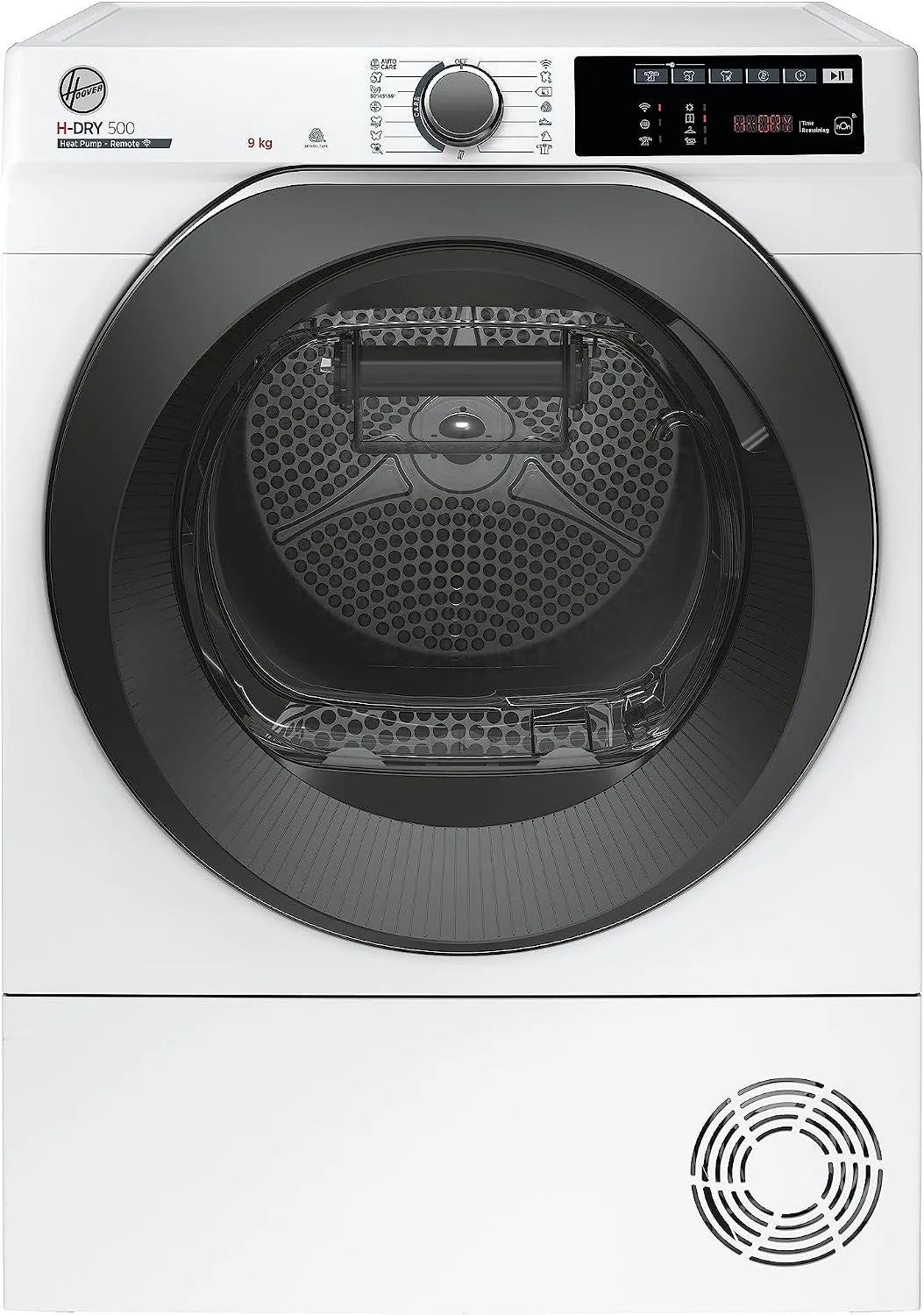 Hoover Wärmepumpentrockner H-DRY 500 NDE H9A2TSBEXS-S, I 9 kg I WiFi + Bluetooth I AquaVision I Schuhgestell I Symbolblende