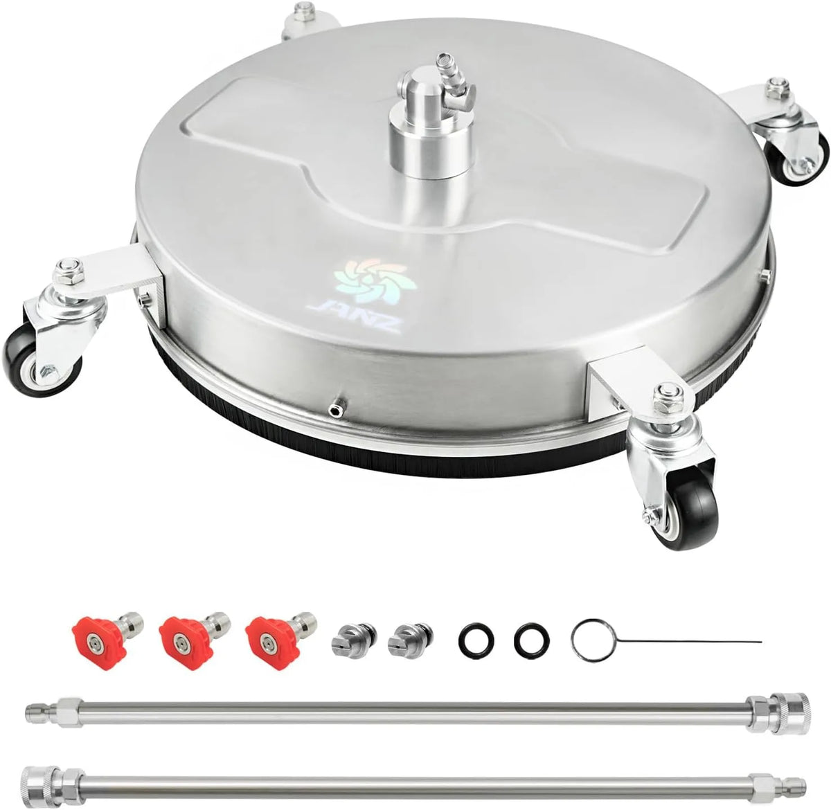 Hochdruckreiniger 4000, 2 Verlängerungsstäbe, janz 43,2 cm Oberflächenreiniger mit 4 Rädern, 1/4 Zoll Schnellstecker, PSI
