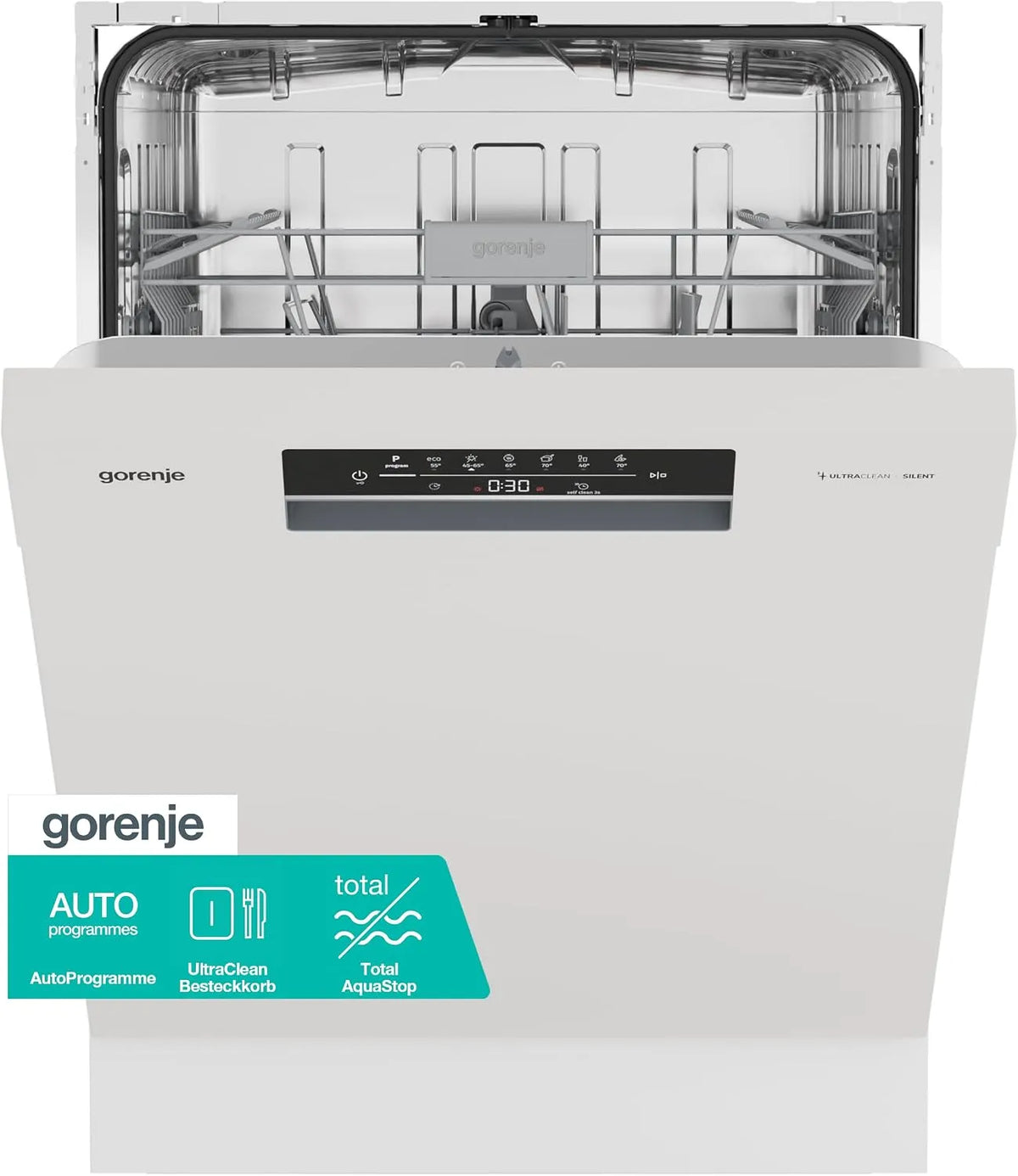 Gorenje Geschirrspüler GU642D90W, 14 Maßgedecke, Maße 81,5 x 59,9 x 59,7cm, UltraClean, MultiClack, EEK: D, HxBxT, 60 breite, 6 Betriebsprogramme