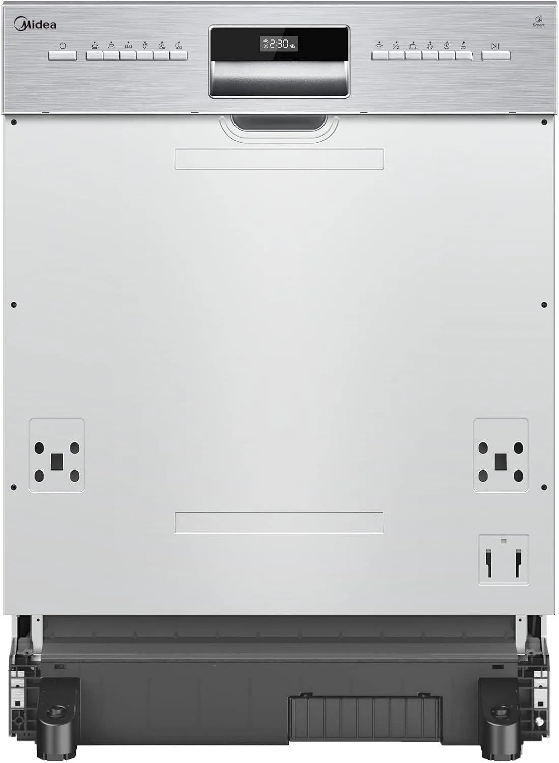 Midea Geschirrspüler 3.60N, 13 Maßgedecke, 49dB, Halbintegrierter Spülmaschine mit WiFi, Inox, SI wi 60 cm Teilintegriert, 7 Betriebsprogramme