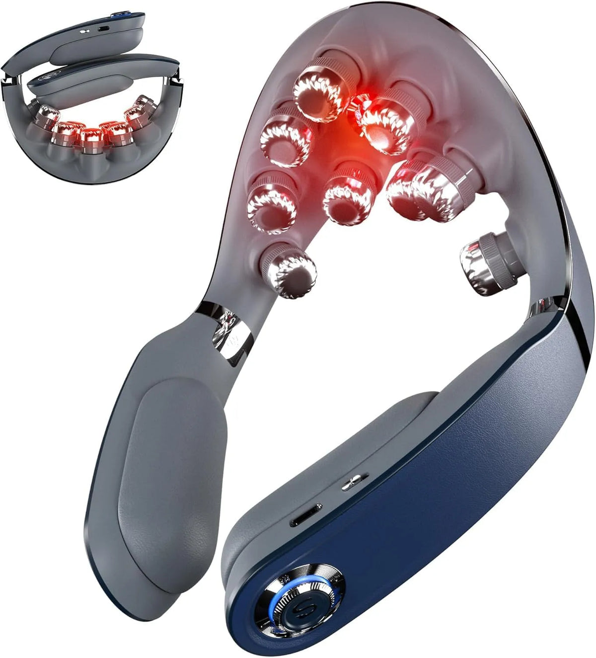 Original faltbare Nackenmassagegerät SKG Das, G7 Pro Fold, mit Wärme kabellos tragbar Puls- und Vibrationsmassage Geschenk für Damen Herren