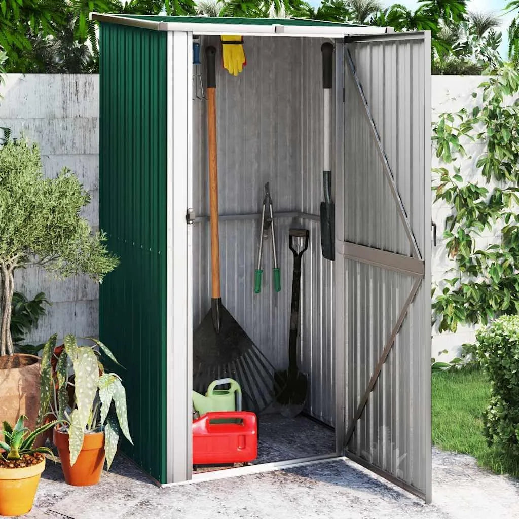 Gerätehaus Metall, Geräteschuppen, mit Pultdach Abschließbarer Tür wetterfest Gartenhaus Outdoor Garten Schuppen
