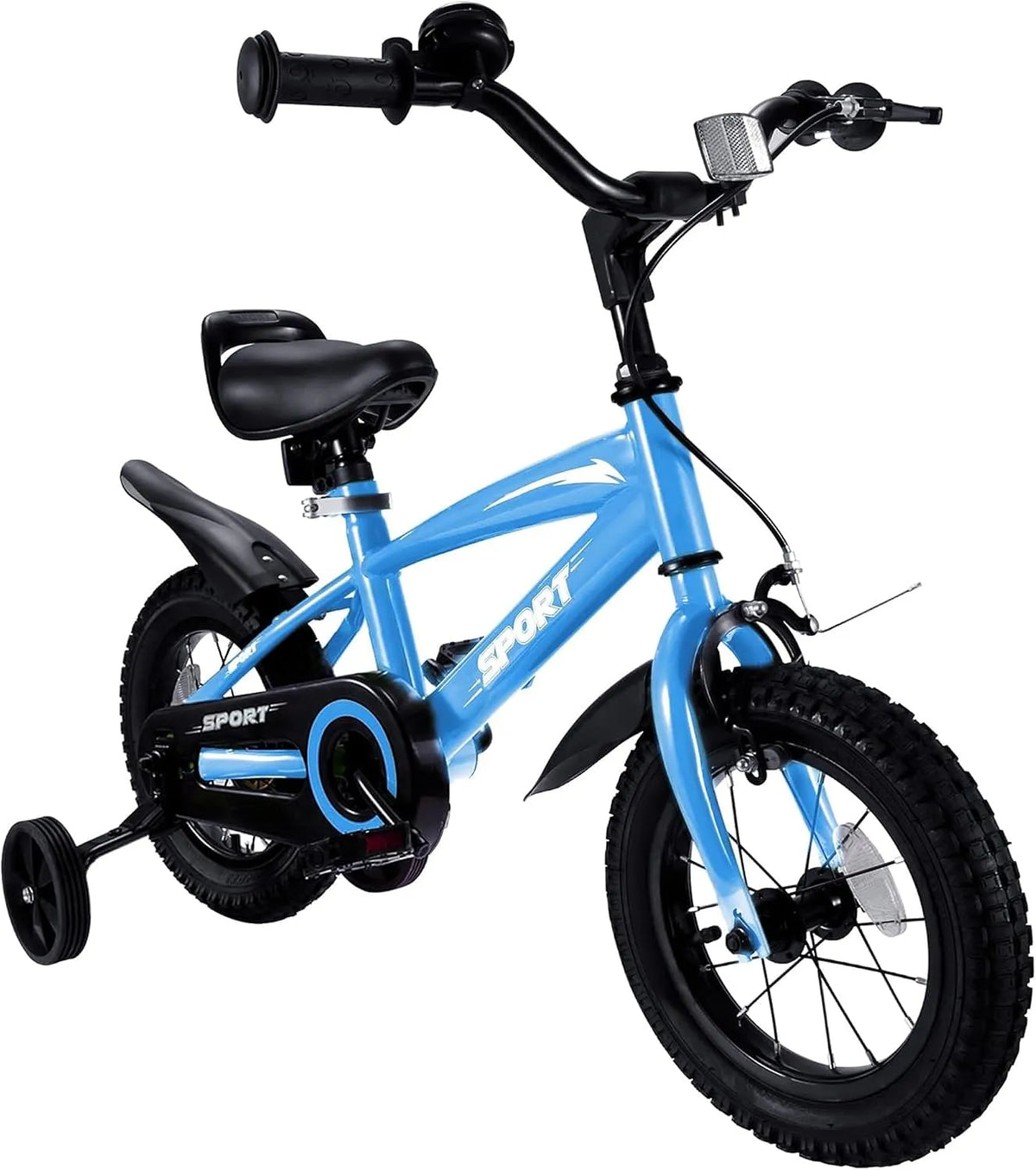 Fahrrad BODIOO Kinder, 12 Zoll Kinderfahrrad mit verstellbarem Sitz, geeignet für Fahrer von 84 bis 97 cm, Dualbremsen, Stützrädern