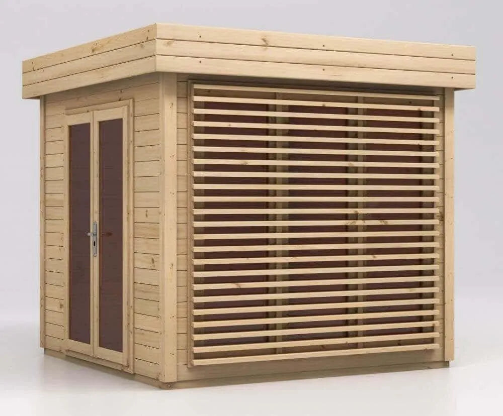 Gartenhaus, Lawenda 28 aus Holz, Holzhaus mit 28 mm Wandstärke, Blockbohlenhaus mit Montagematerial