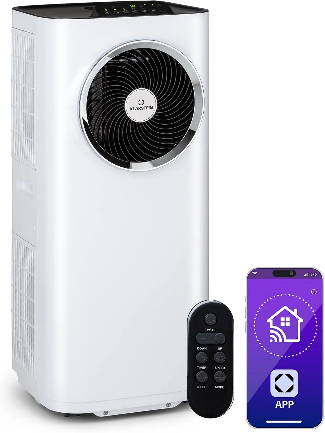Klarstein Klimaanlage, 11,500 BTU, 35-59 m², WiFi & App-Steuerung, A+ Effizienz, Weiß, Kraftwerk Eco Smart 11 Mobiles Klimagerät, Leise 50 dB, 3-in-1