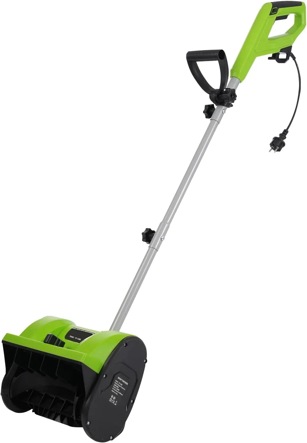 Schneefräse 3500, Max 15cm Schneeeinzugshöhe,180° Hilfsgriff, Leistung 1200W Elektro, Max 8m Wurfweite, elektrische schneeschaufel mit U