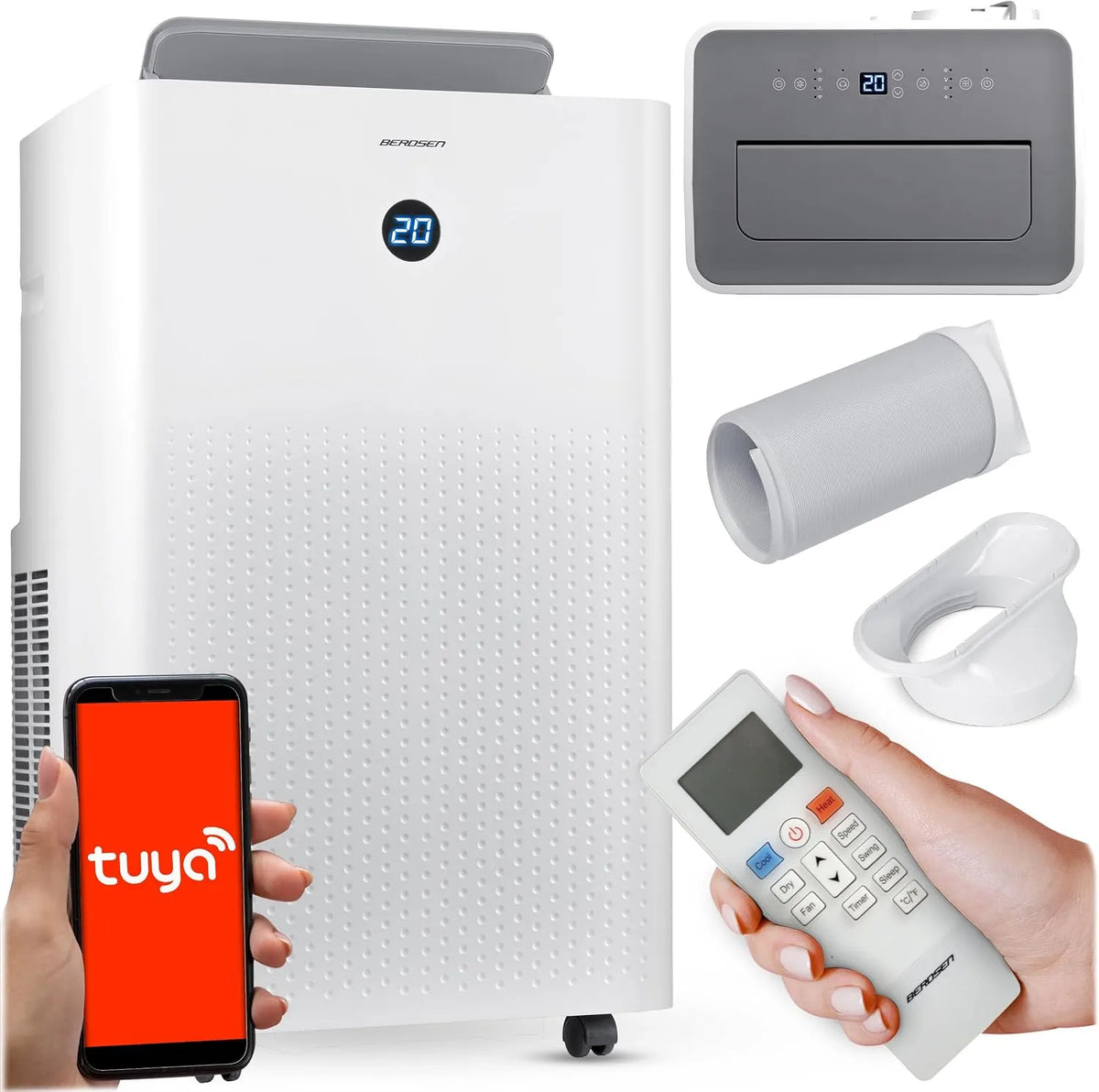 Modell Klimagerät BTU 5-in-1-14000 Berdsen Mobiles, Tuya Smart App, Heizung, Ventilation, Energieeffizient, Kühlung, Entfeuchtung, Schlafmodus