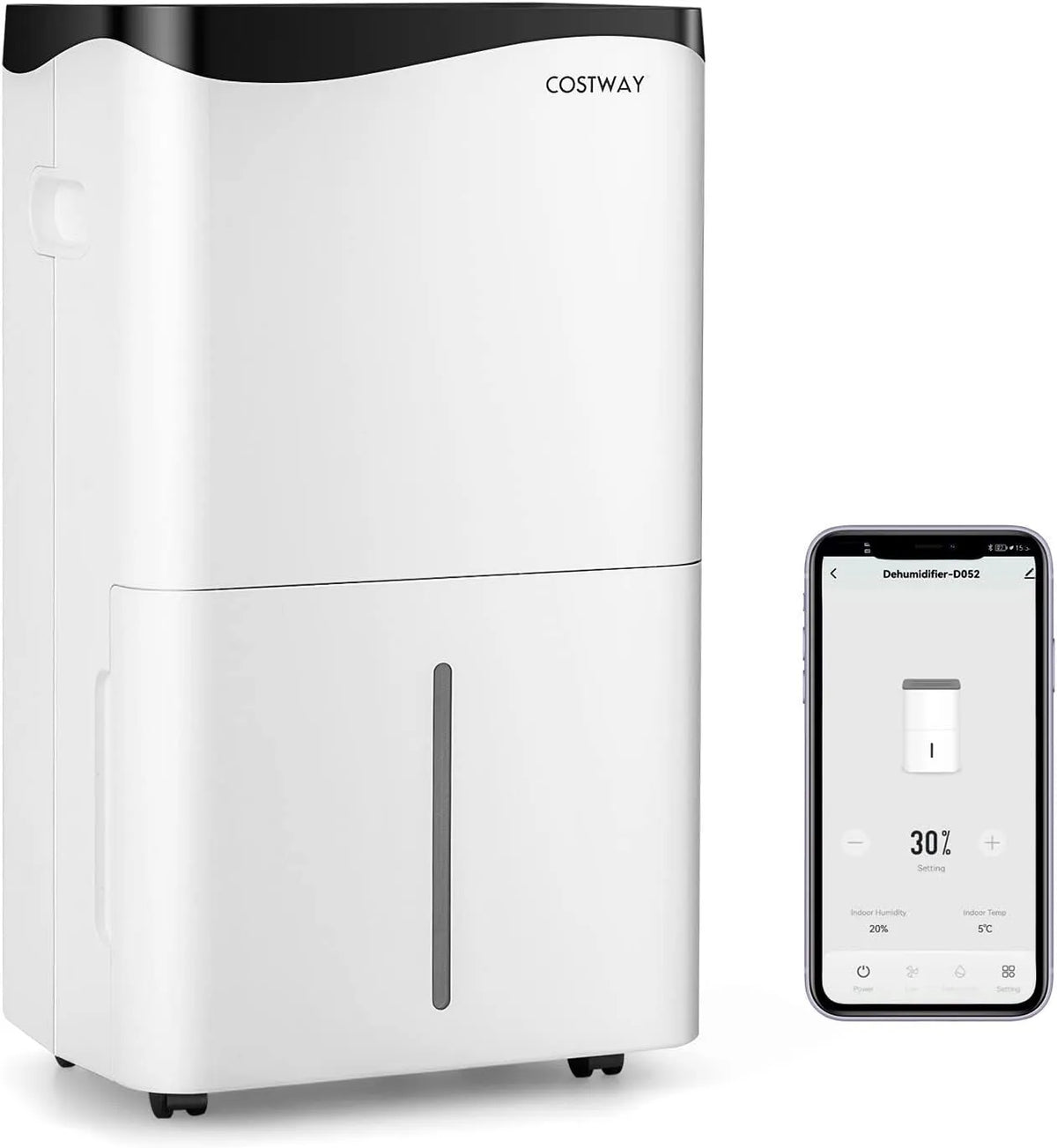Luftentfeuchter 24H, FANTASK 4 Modi Bautrockner 50L, 50L/Tag, Fassungsvermögen 5L Wassertank & Ablaufschlauch, Fassungsvermögen 50L/Tag mit Timer