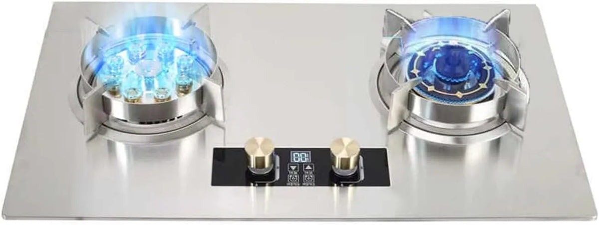 Intelligentem Timer Doppelbrenner-Gasherd mit, Temperatursensorüberwachung und Flammenausfallschutz, geeignet for den Familiengebrauch