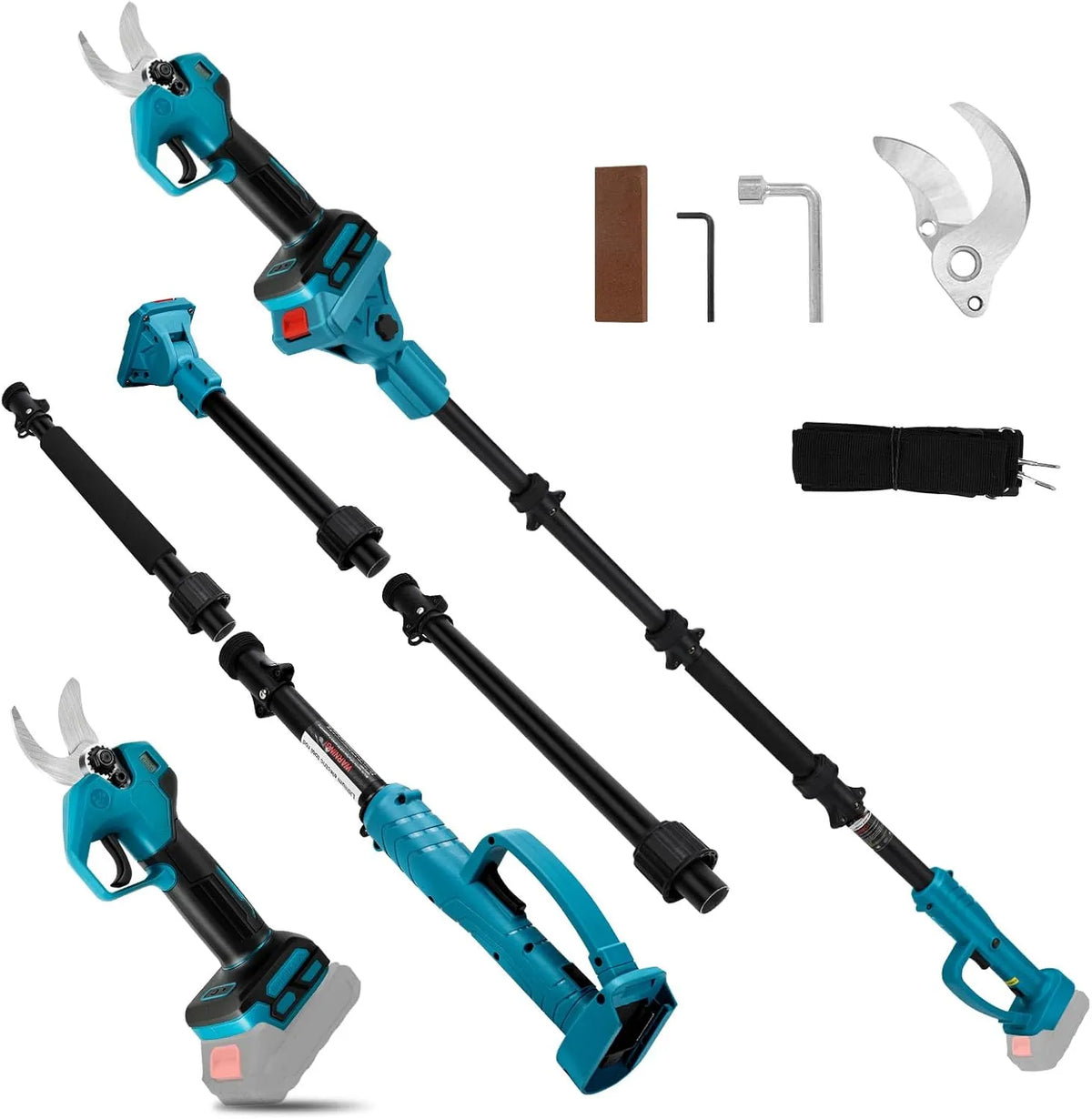 Makita Modell, Akku Astschere Kompatibel mit 18V Max.30, 30 mm, 2 in 1 Elektrische Gartenschere mit 2M Verlängerungsstange, Spannung 18V, LCD Display