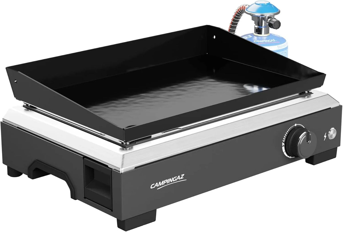 Grill, Leistung 2,8 kW Kochplatte, Emaillierte Stahloberfläche, Einfache Reinigung, Campingaz Othello 1 CV Gas-Plancha-Grillplatte
